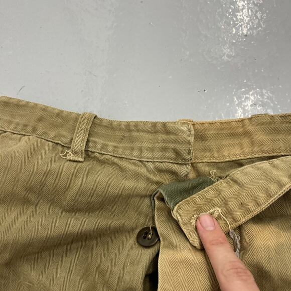 Vintage WW2 Military HBT Army Fatigue Cargo Pants 24x27 - Picture 3 of 5